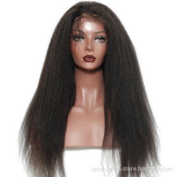 Glueless Hd Full Lace Front Wig Virgin Brazilian Kinky Straight Human Hair Extension Cheap Transparent Swiss Lace Frontal Wig
